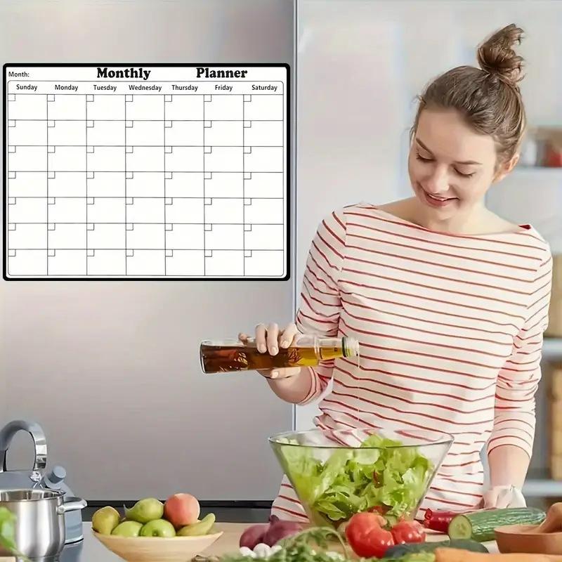 28*21cm Magnetic Refrigerator Sticker Calendar Magnetic Whiteboard Wall Sticker Learning Month Plan