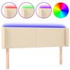 VidaXL LED Headboard Bedroom Furniture Double Bed Accessory Head of Bed Frame Interior Cream 3122959