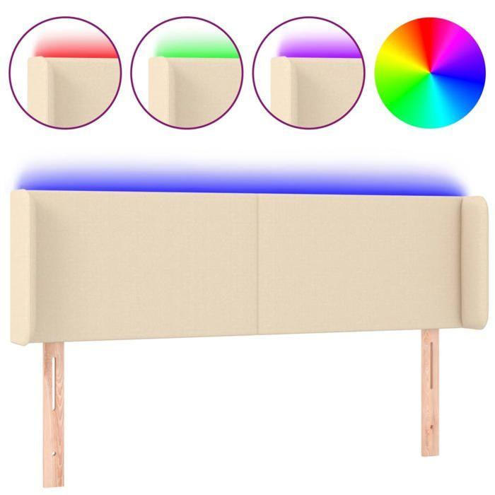 VidaXL LED Headboard Bedroom Furniture Double Bed Accessory Head of Bed Frame Interior Cream 3122959