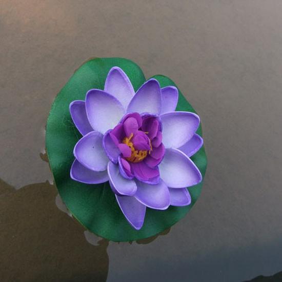 10cm Double-Layer Lotus with Half Petals for Buddha Fish Tank Decoration