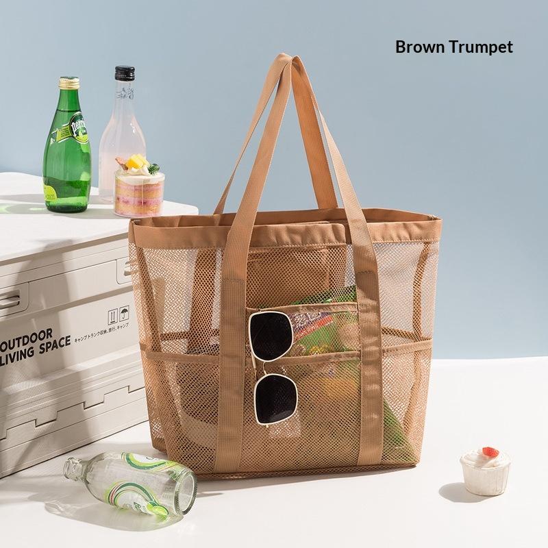 Handliche Strandtasche Große Kapazität Reise Badeanzug Aufbewahrungs-Organizer Tragbare Tote Tasche Schwimm-Netz Tasche für den Urlaub Neue Sporttasche