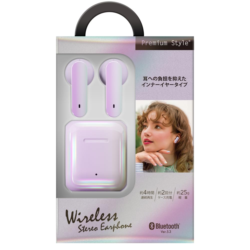 Premium Style True Wireless Stereo Type Earphones, In-Ear [Purple] PG-BTE18TW4PP