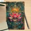 Arte da Parete in Metallo 2D Piatto, Vivace per Fiore di Loto – 20,32x30,48 cm Decorazione in Ferro Battuto con Design Celeste, Facile da Appendere, Pre-Forato