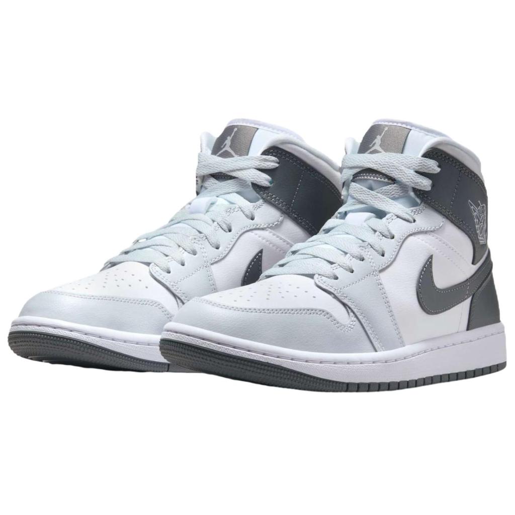 Air Jordan 1 Mid White Smoke Grey Women Sneakers Pure-Platinum BQ6472-113