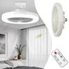 E27 Ceiling Fan Lamp 30W Remote Control Integrated Ceiling Fan Light Removable Illumination Fan Light for Living Room Bedroom