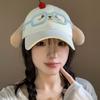 1Pcs Cute Embroidered Dog Baseball Cap Breathable Korean Style Cartoon Sun Hat Sunscreen Y2k Peaked Cap Mountaineering Hat