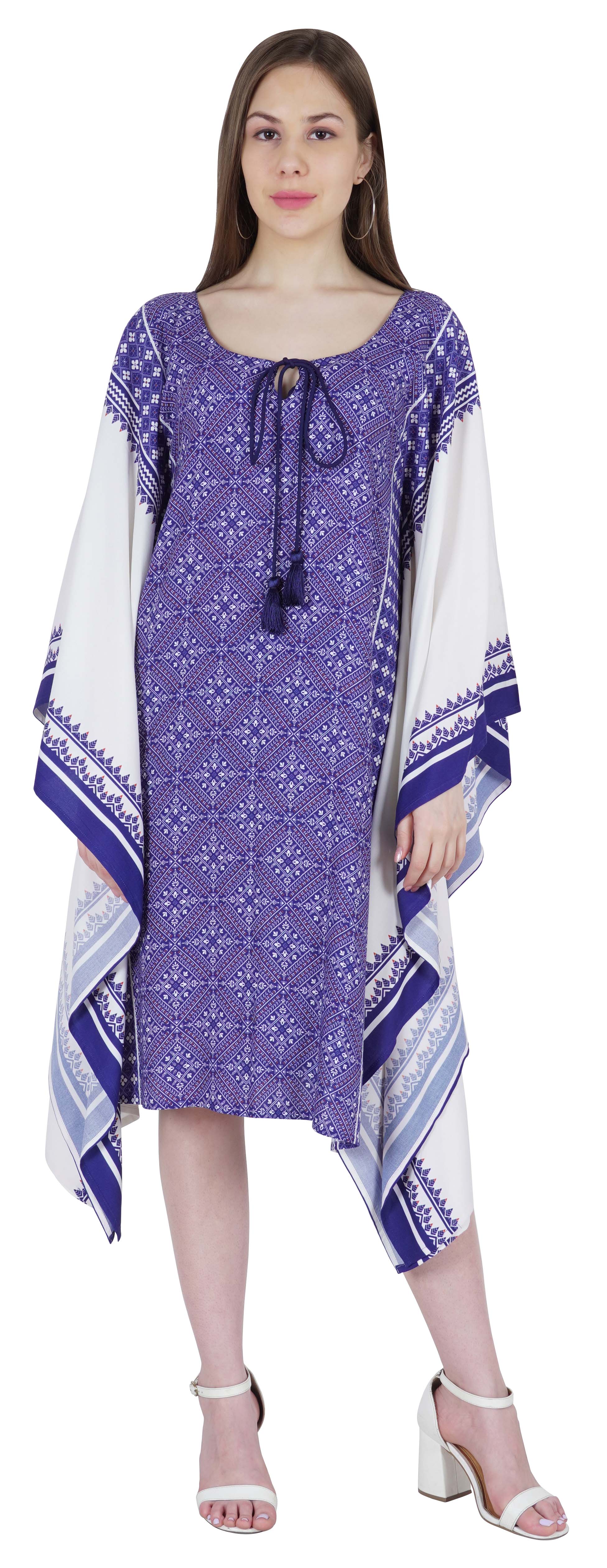 

Moomaya Сукня-кафтан-туніка, коротка нічна сорочка-кімоно, пляжна вечірка XL фіолетовий