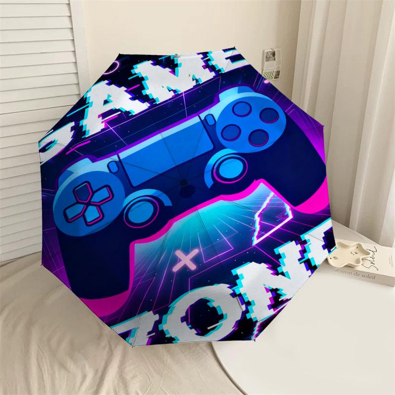1pc Game Zone Pattern Umbrella Design Automatic Opening and Closing Umbrella, High-quality Travel Umbrella, c1128200