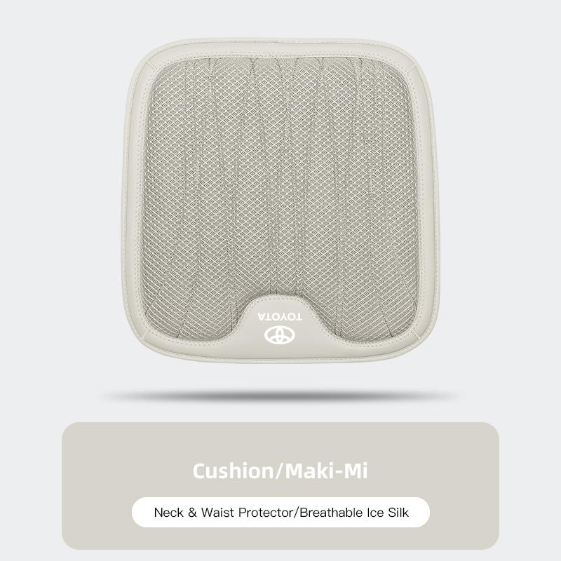 Hub Caps Ice Silk Fabric Car Headrest Lumbar Pillow Seat Cushion Accessories For Toyota Corolla Yaris Aygo Camry Auris Avensis P