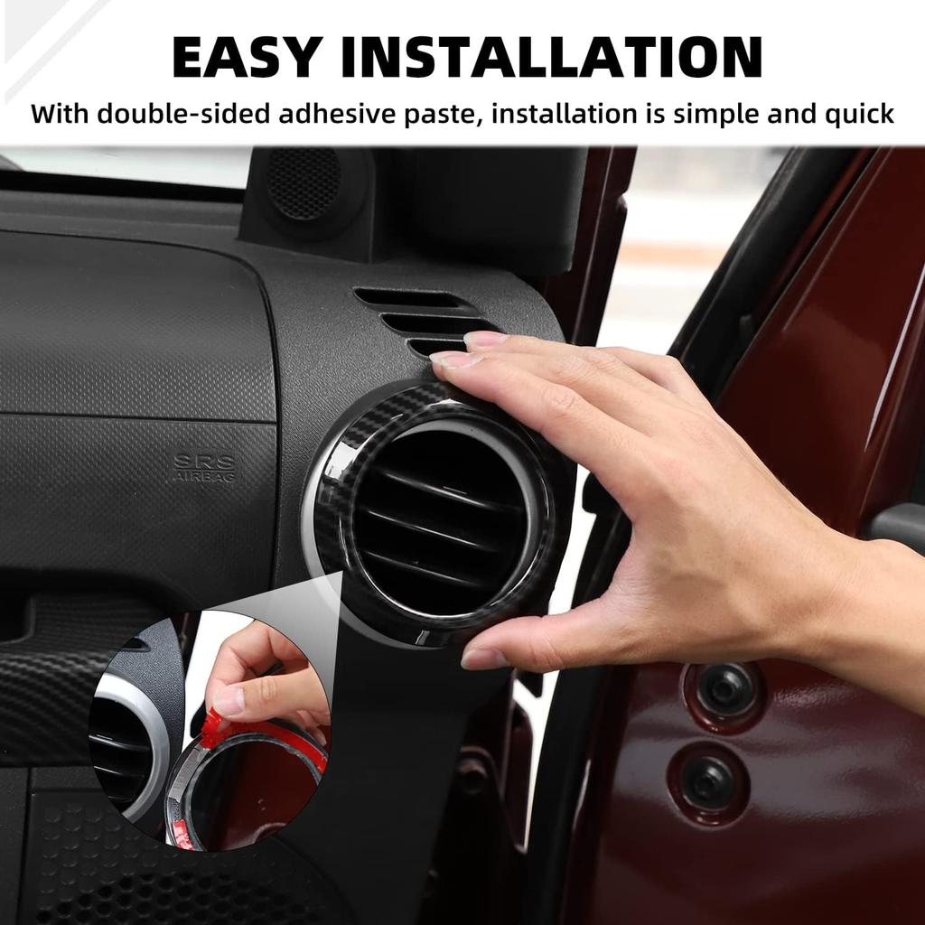 Carbon Fiber 14PCS Full Set Interior Trim Kit for 2007-2010 Jeep Wrangler JK JKU,Air Outlets A Pillar Speaker Glove Box Handle Dashboard Cover Trim