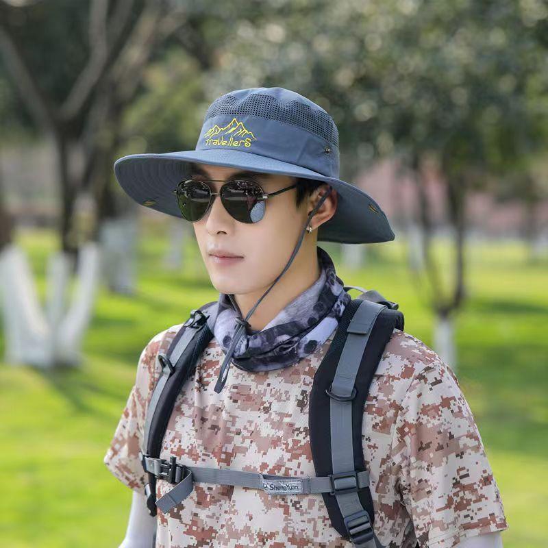 Summer breathable bucket hat big eaves sun hat spring and autumn outdoor mountaineering fishing sun hat western cowboy hat