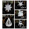 3D Christmas Tree Pendant Glitter Xmas Tree Pendant Snowflake Hanging Pendant  Holiday Season