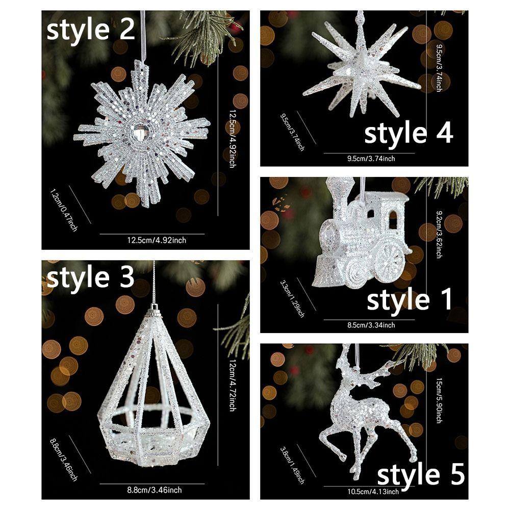 3D Christmas Tree Pendant Glitter Xmas Tree Pendant Snowflake Hanging Pendant  Holiday Season