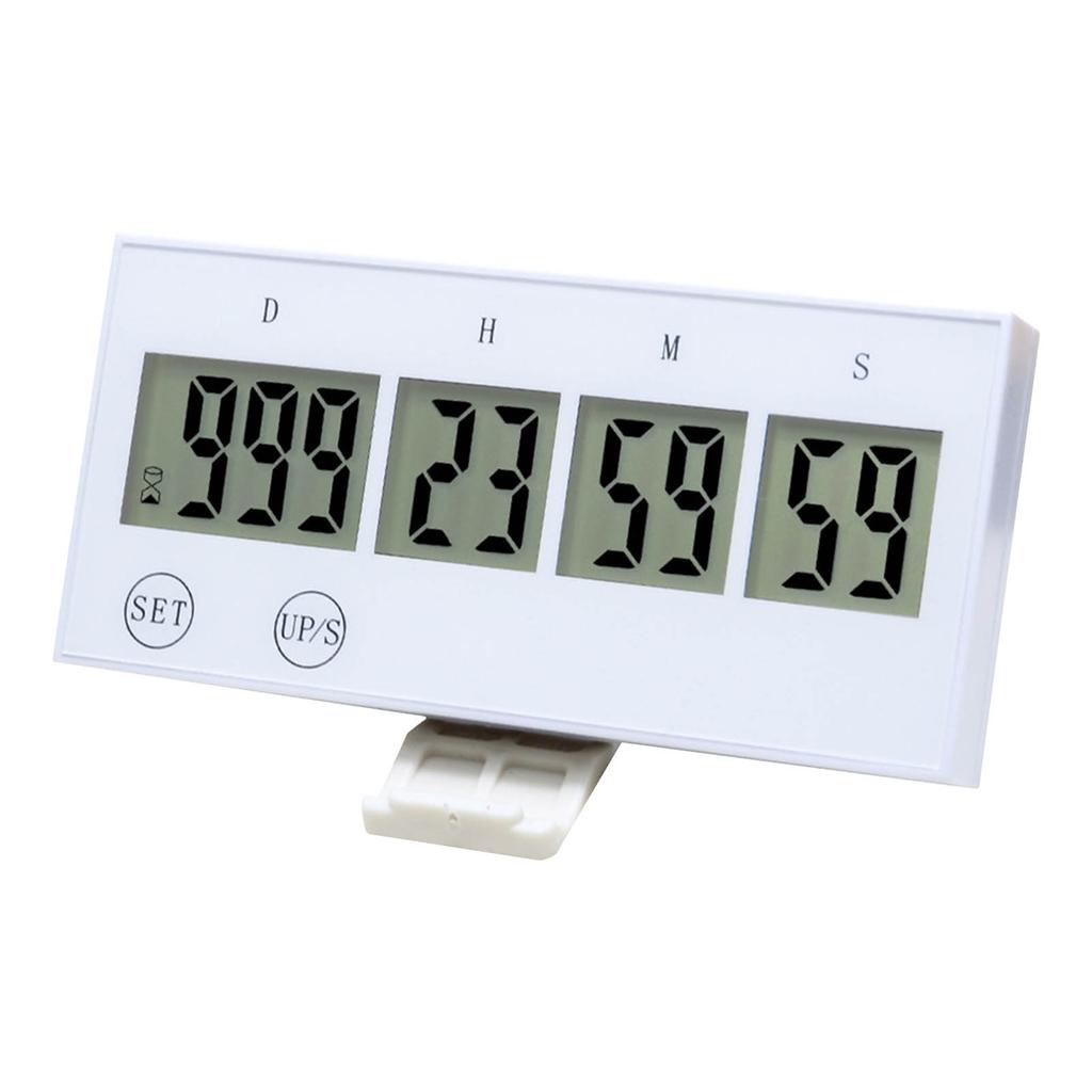 Target Timer LCD Screen Touch Key Compact Examination Timer for Study Office School Kitchen White