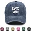 DOG MOM Print Adjustable Sun Hat Cotton Caps For Man Washed Retro Raw Brim Snapback Caps Ideal Choice For Casual Wear