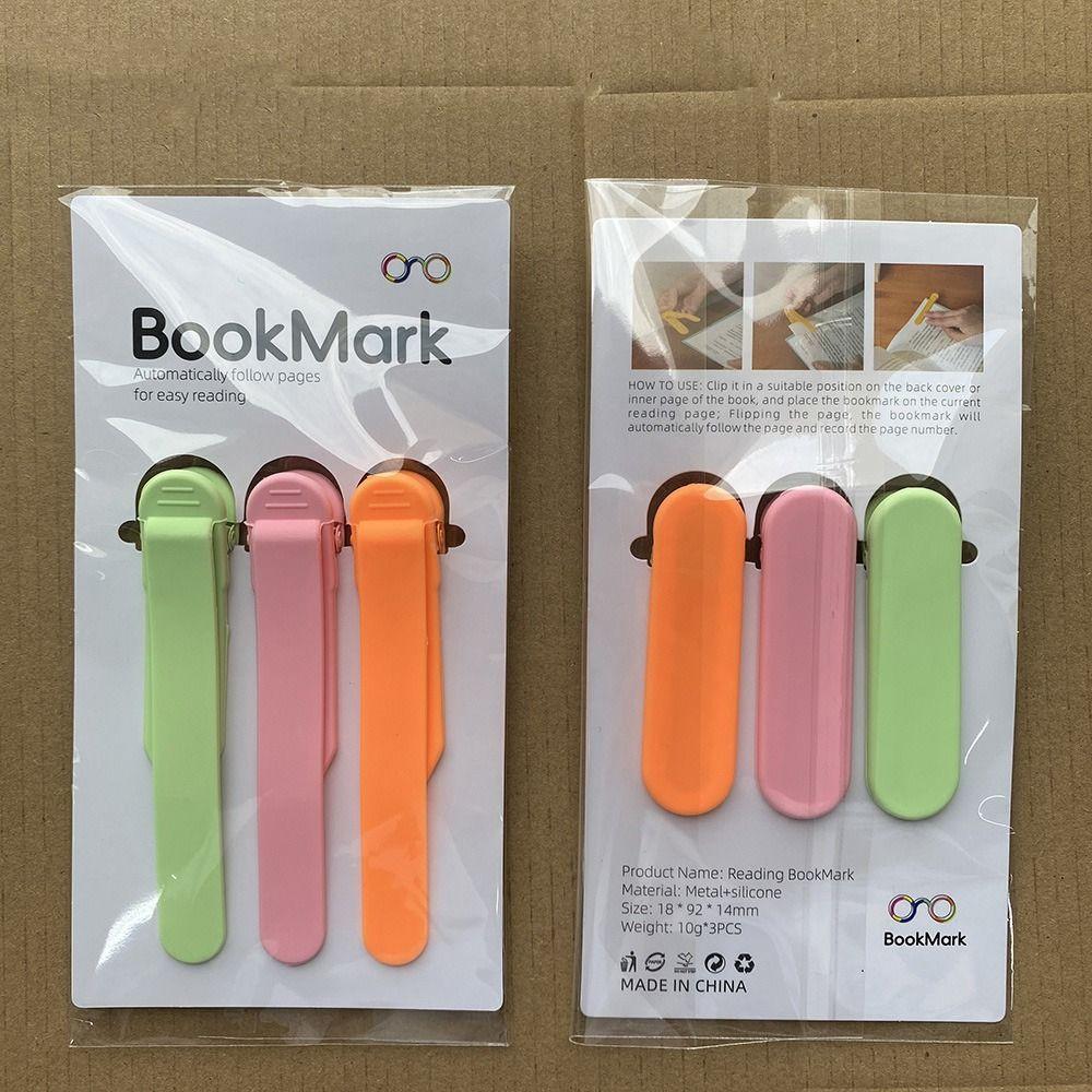 3/6pcs Simple Book Spare Parts Non-Deforming Automatic Bookmark Silicone Bookmark  Business