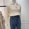 New Fashion Women Autumn Pullover Sweater Long Sleeve Turn Down Collar Winter Knitwears Jumpers Loose Knitted Sweaters for Women Elegant Tops 25311