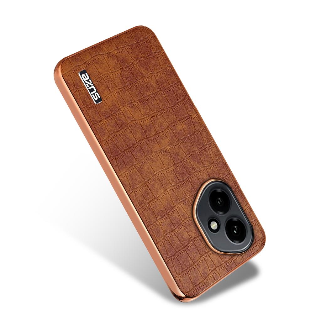 AZNS For Honor 400 5G (Global) Case Electroplating Crocodile Texture PU+TPU Phone Cover