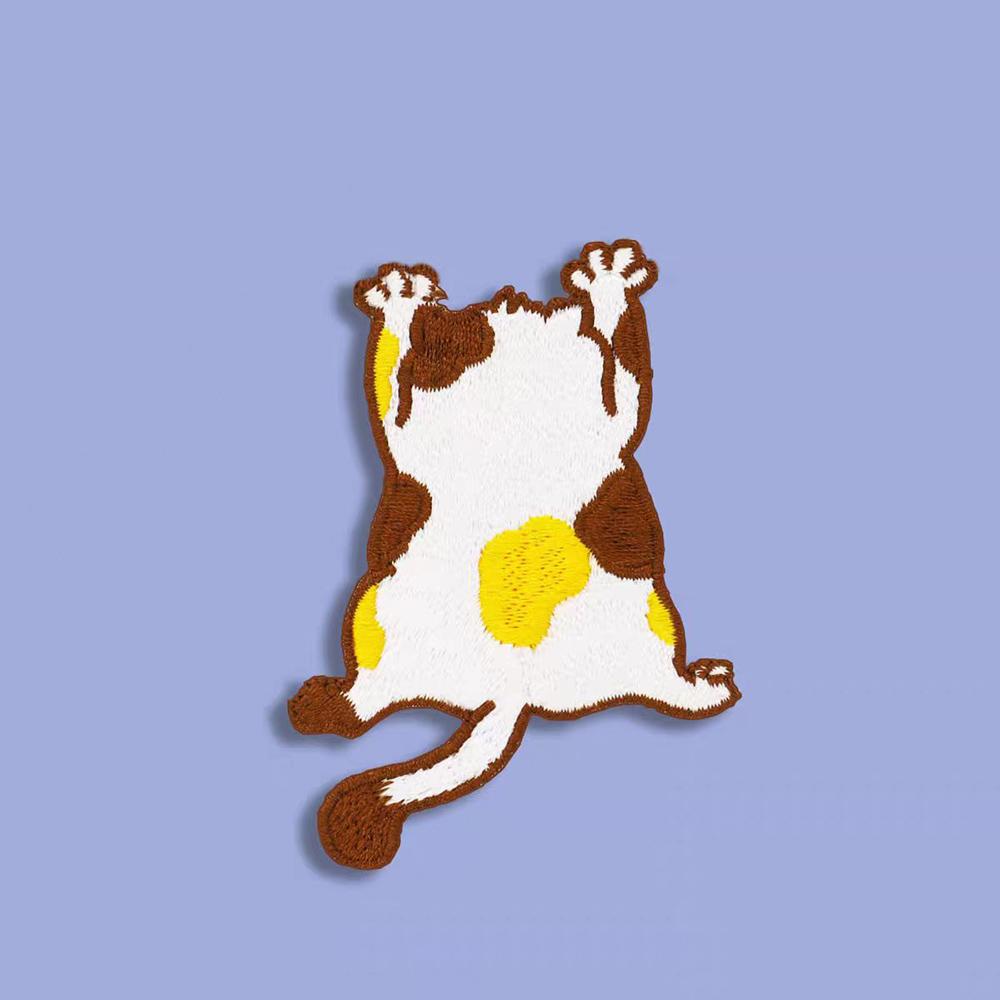 3Pcs/Set Cute Naughty Cat Embroideried Patches Animal Badge For Clothing DIY Decoration Applique