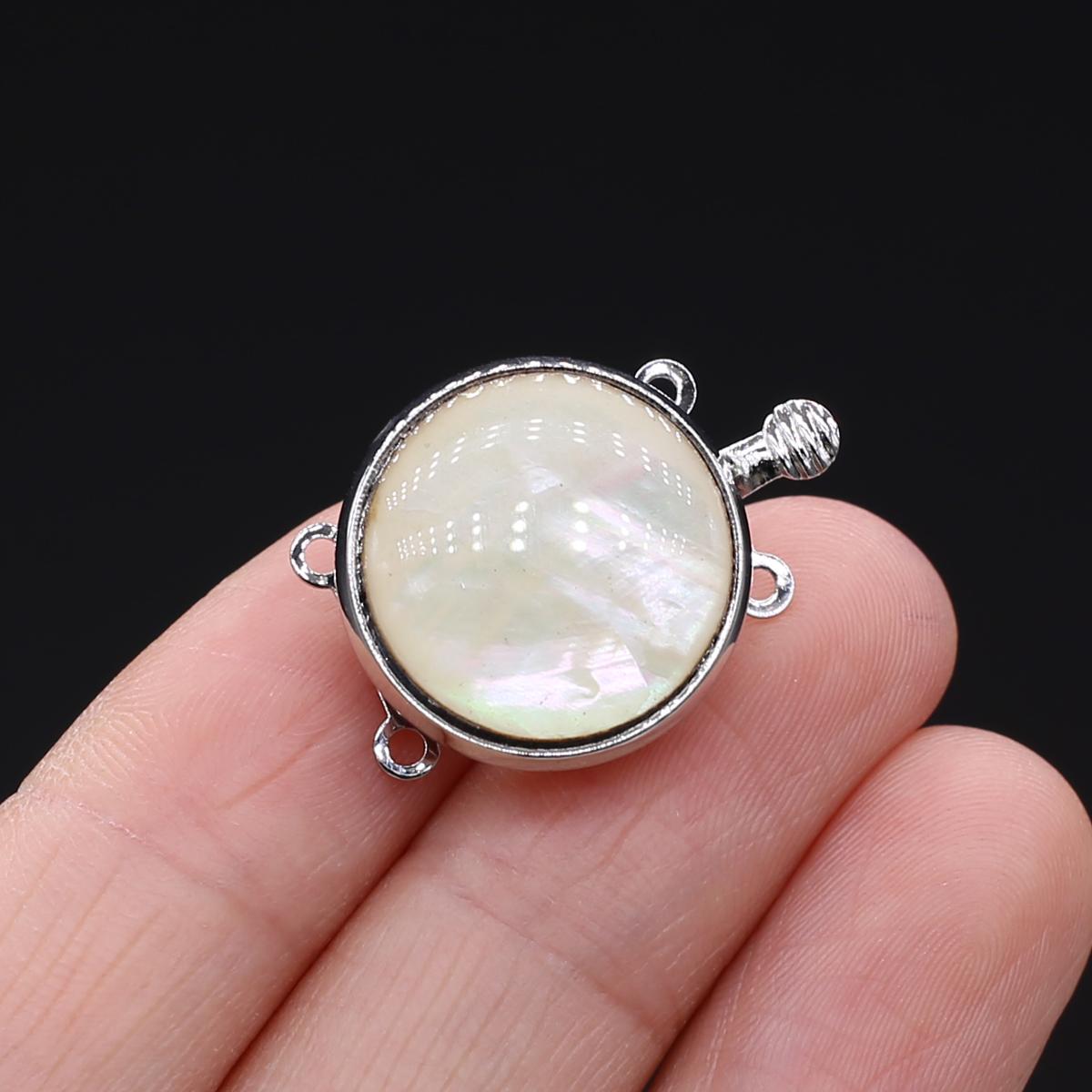 

1 шт., пряжка из натуральной ракушки, стильные круглые соединители ручной работы для ожерелья, браслета, аксессуаров, поделок, подарков на день рождения, 18×18 мм 1Pc-18x18mm