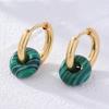 Natural Stone Bead Earrings Stainless Steel Ear Hooks Circle Ear Buckle Hoops Fashion Ear Jewelry Gift for Women Girls