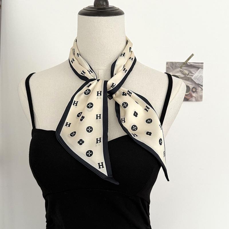 Silk scarf long strip high-end new decorative scarf multi-purpose headscarf headband tied bag streamer silk scarf belt