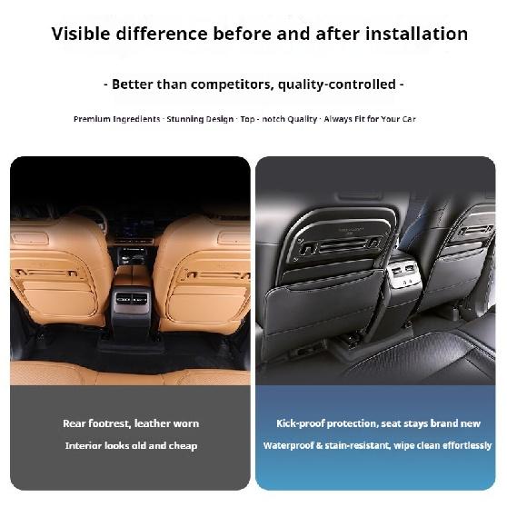 For Chery iCaur V27 Rear Seat Anti‑Kick Pad Backrest Protector Anti‑Dirty Cover Interior Mod Decor Car Accessories