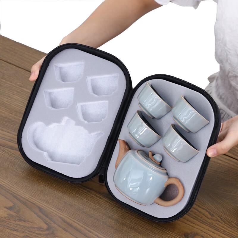 Bafangli 'Slow Dance Life' Plum Celadon 5-Piece Tea Set