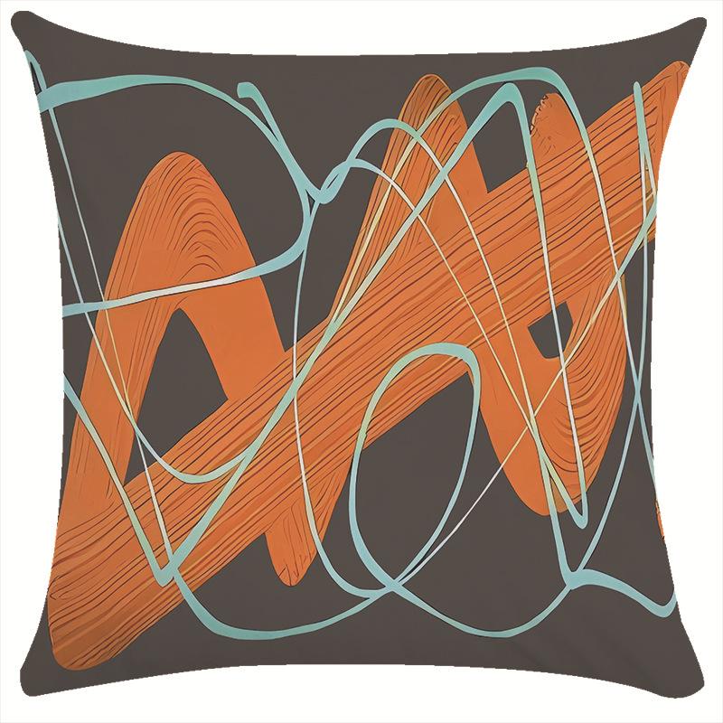 Nordic Orange Irregular Geometric Wave Cushion Gift B&B Bay Window Sofa Chair Backrest Pillow Cover