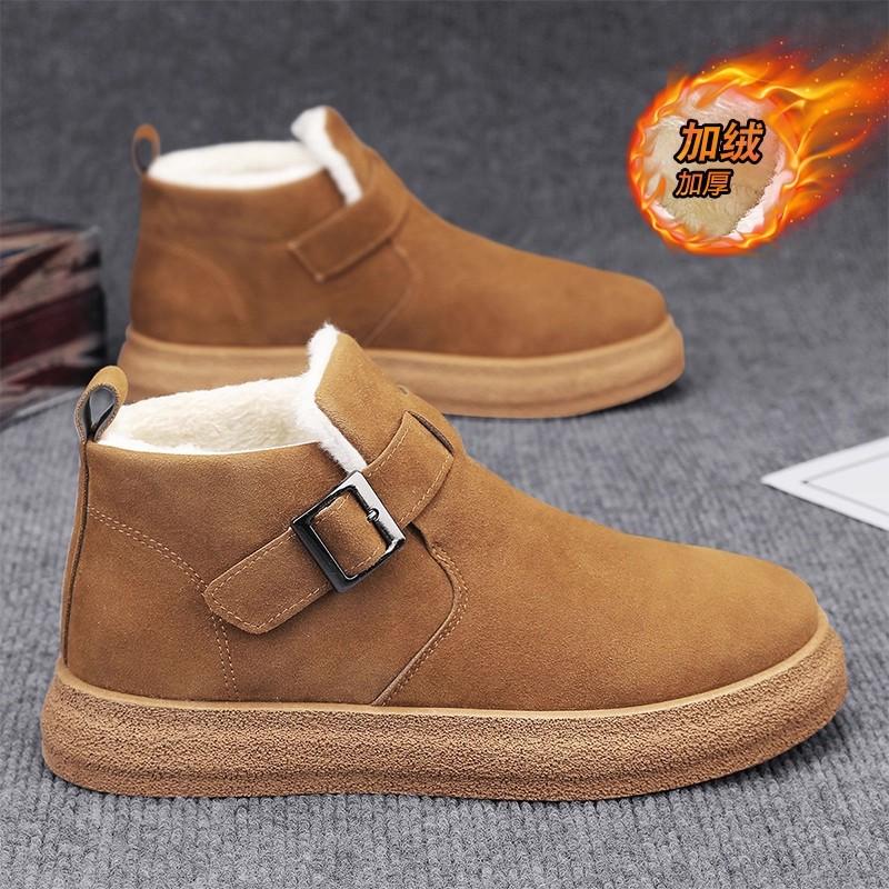 Cotton shoes new winter velvet warm fur integrated lazy bread snow cotton boots
