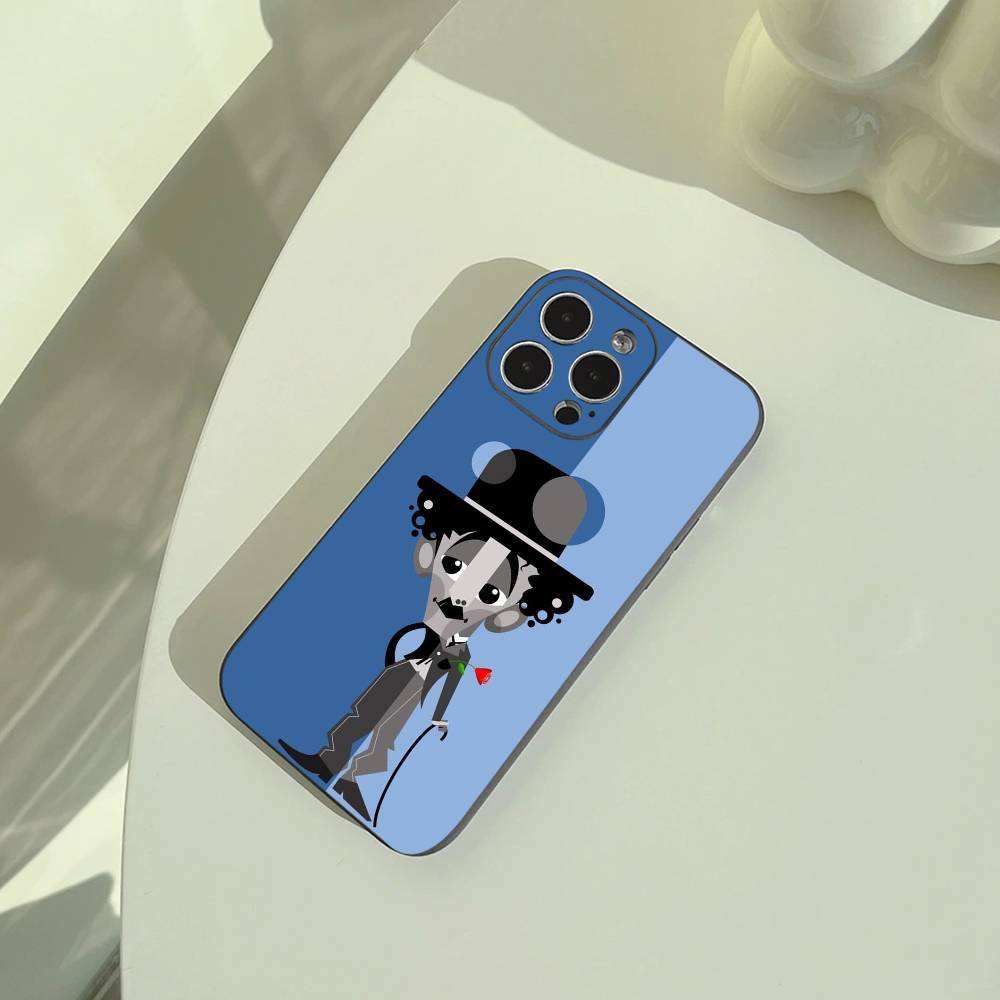C-Charlie Chaplin Phone Case For iPhone 17,16,15,14,13,12,11 Pro Max, Lightweight and practical Soft Black Cover