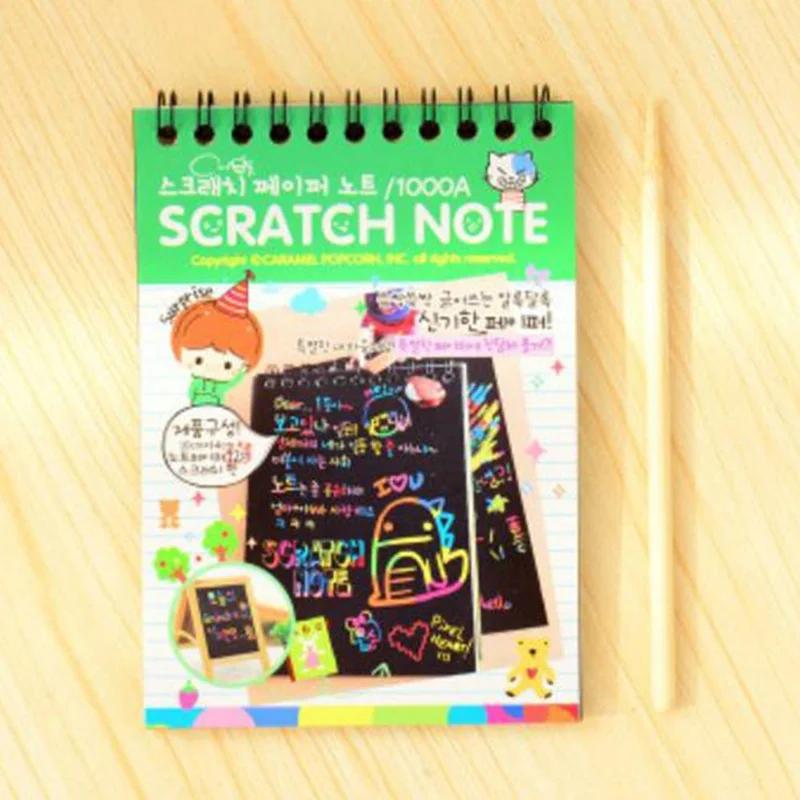Children Graffiti Notebook DIY Scratch Drawing Toys Painting Book Black Early Learning-Focused Toy Fun Present