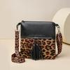 Vintage Leopard Pattern Crossbody Bags For Women Small Square Shoulder Bag Ladies Tassel Designer Phone Pocket CLE