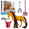 Farm Animal Horse Animal Model Can Comb Hair Horse Action Figure Ranch Horse Model Toys  Kids Toy