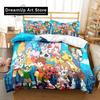 Set Biancheria da Letto Anime Digimon Adventure Singolo Gemello Matrimoniale Queen King Size Set Letto Adulto Bambino Camera da Letto Mostro Avventura Cartone Animato Biancheria da Letto