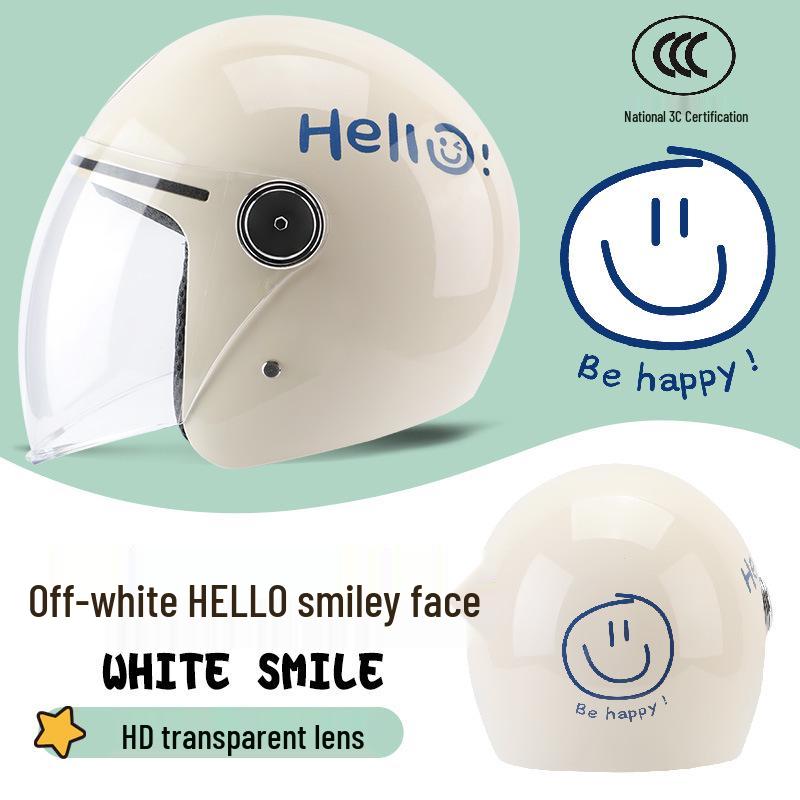 Universal 3C Certified Motorcycle Helmet for All Seasons - Cute, Safe, Sun-Protected, Unisex Half Helmet for Summer and Fall/Winter