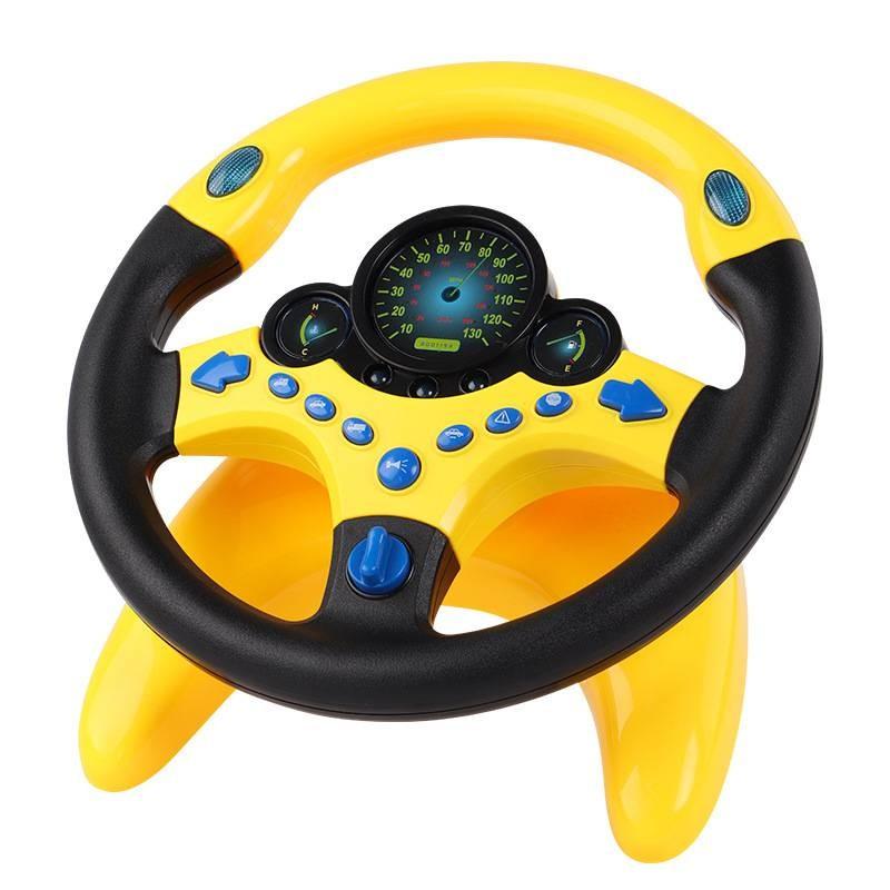 Multifunktionales Fahrsimulator-Lenkrad für Kinder mit interaktiven Funktionen und hellen Lichtern