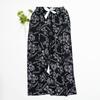 Women's Summer Cotton Silk Nine-Point Wide-Leg Pajama Pants - Plus Size, Loose, Breathable, Cooling, Ideal for Beach and Air Conditioning Comfort