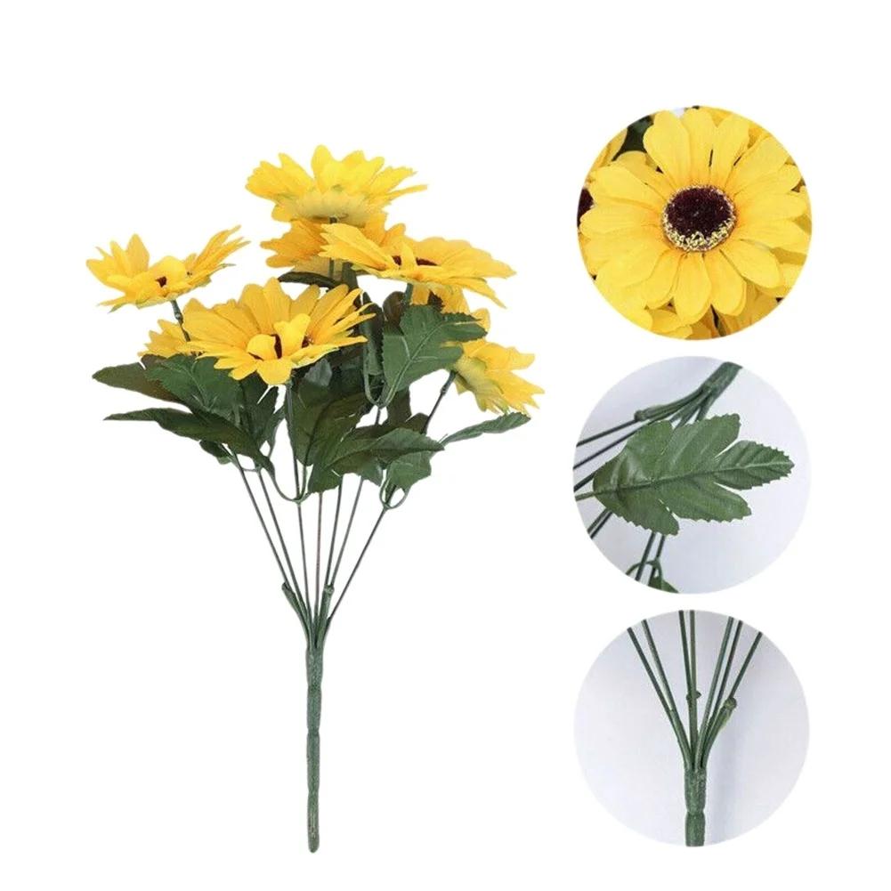 

Artificial Flower Silk Sunflower Wedding Bridal Bouquet Valentine s Day Wreath Decor Home Room Outdoor Garden Yard Diy Gift Prop 1 pc жёлтый