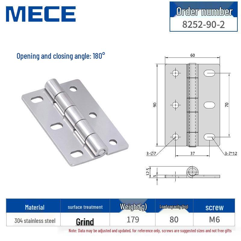 304 Stainless Steel Thickened Cabinet & Wooden Door Hinges
