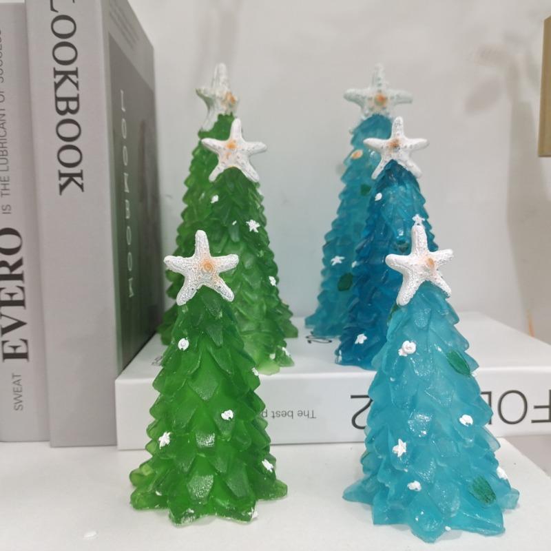 Christmas Starfish Jade Color Resin Christmas Tree Decorations Resin Crafts Home Decoration Design Decorations Wholesale