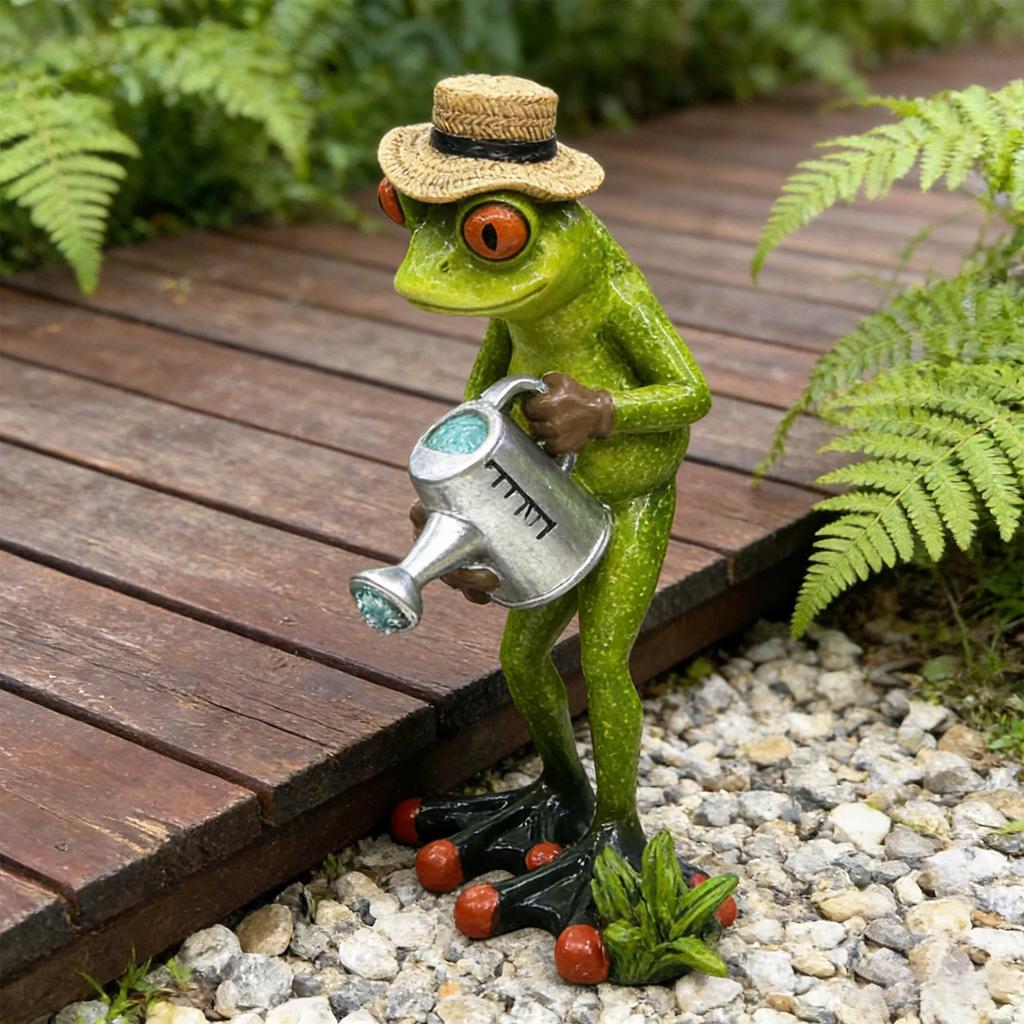 Watering A Creative Garden Sculpture, Flower Pot Decoration, Resin Craft Ornament.