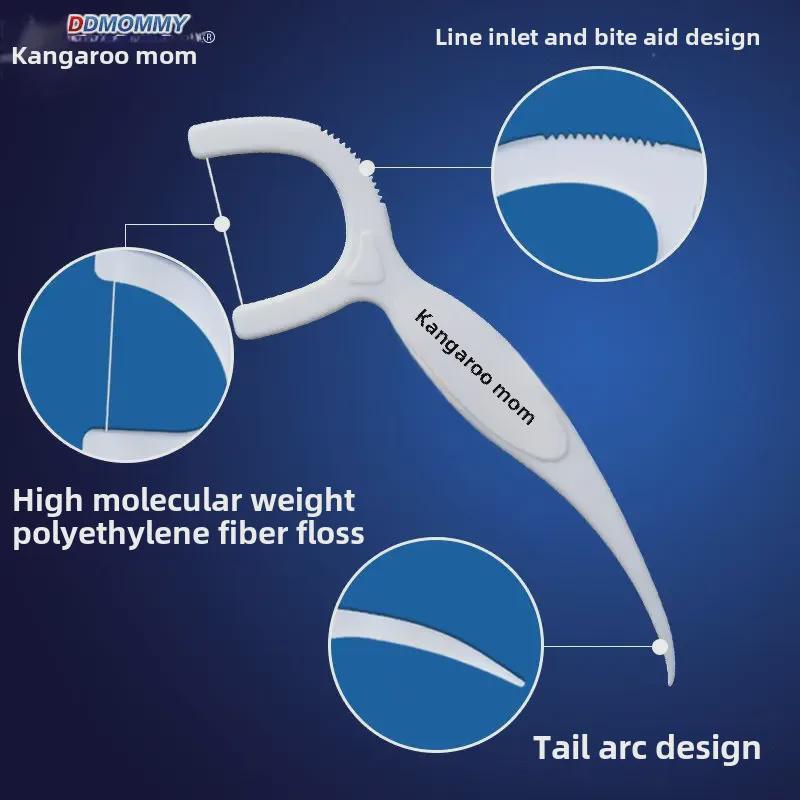 "Kangaroo Mother Dental Floss Stick: Food-Grade Toothpick & Flossing Tool"
