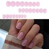 24 Pcs Short Round False Nail Elegant Artificial Nail French Tip Stick On Nail Glittering Press On Nail for Woman
