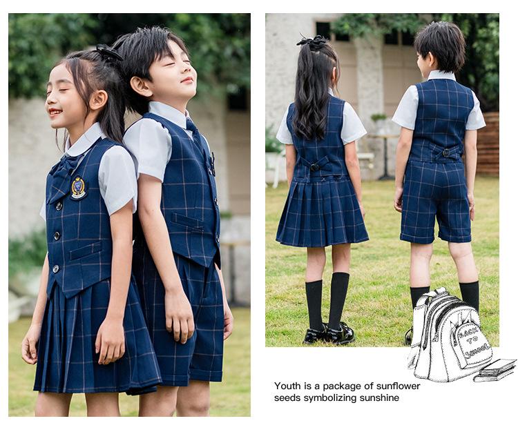 Children's Uniform Set: Primary School & Kindergarten, Four Seasons, Boys & Girls, Three-Piece