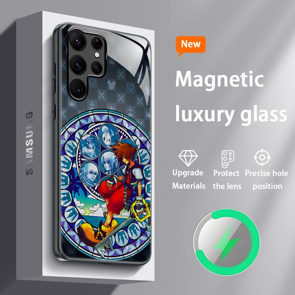 Hot Kingdom Hearts Game Phone Case For Samsung S25 S24 S23 S22 S21 S20 Plus Ultra Note20 Glass Magnetic Case