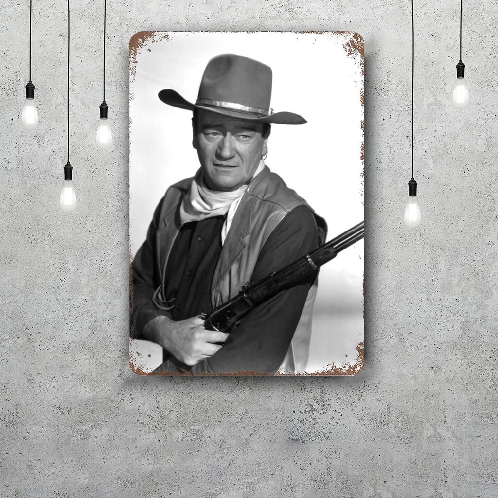 john wayne Classic Poster Rusty Metal Plaque Retro Decorative Plate Bar Man Cave Garage Club Metal Sign Wall Decoration