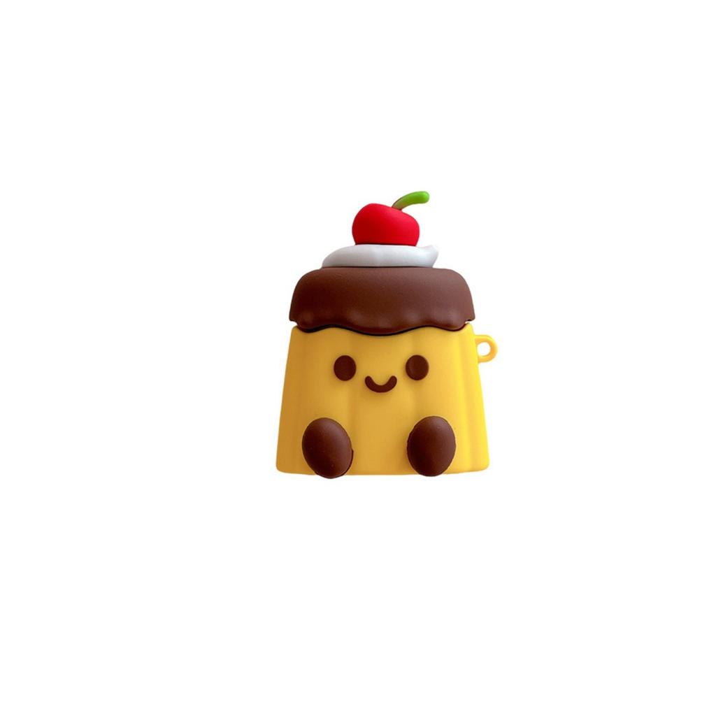 Silicone cherry pudding for airpods4 apple bluetooth 2/3 generation AirPods pro3 earphone cover cute