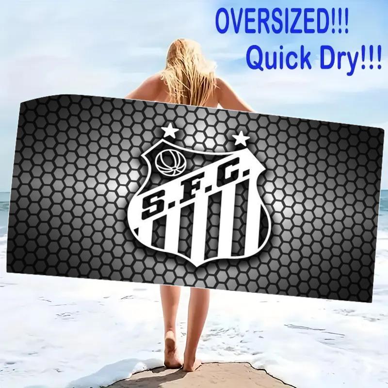 Santos FC Logo Print Beach Towel, Large Soft Quick Dry Towel for Beach Camping Swimming