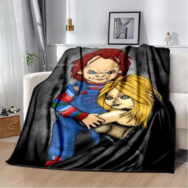 Child of Play Chucky Blanket Horror Movie Character Fleece Wearable Throw Blanket Bedding Home Decoration For Kids Adults